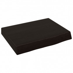 Półka, ciemnobrązowa, 40x30x(2-6) cm, wykończone drewno dębowe