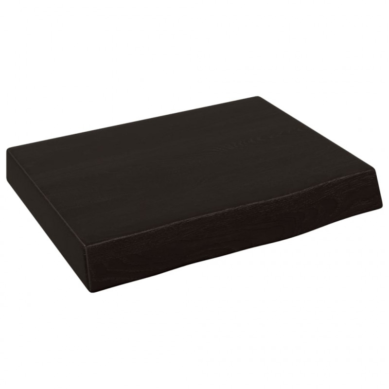 Półka, ciemnobrązowa, 40x30x(2-6) cm, wykończone drewno dębowe