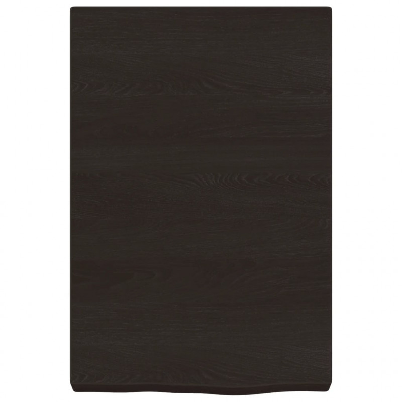 Półka, ciemnobrązowa, 40x60x(2-6) cm, wykończone drewno dębowe