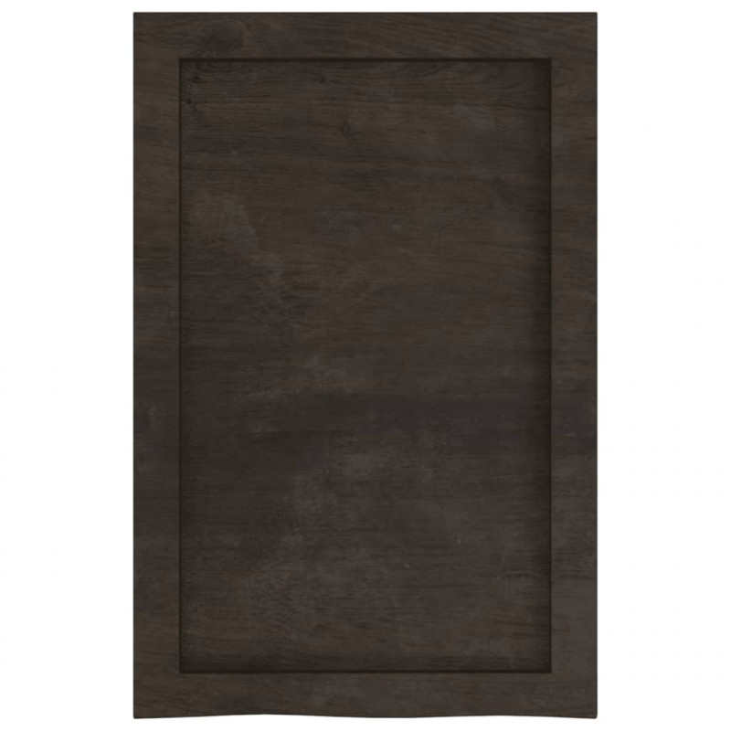 Półka, ciemnobrązowa, 40x60x(2-6) cm, wykończone drewno dębowe