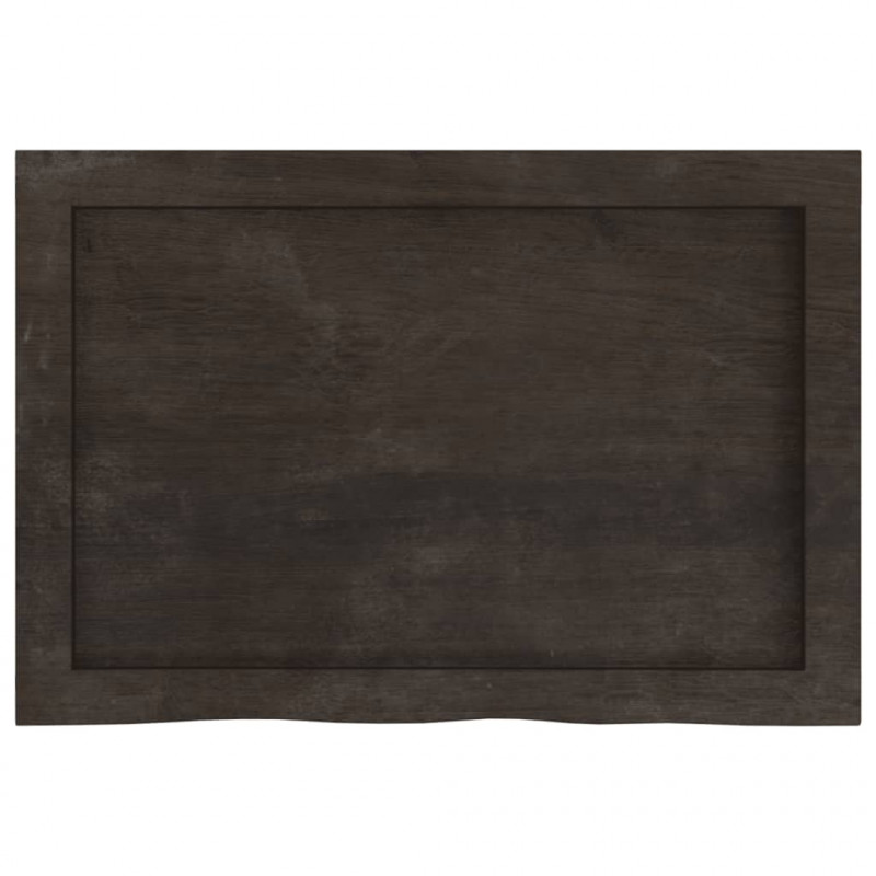 Półka, ciemnobrązowa, 60x40x(2-6) cm, wykończone drewno dębowe