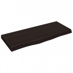 Półka, ciemnobrązowa, 100x40x(2-6) cm, wykończone drewno dębowe