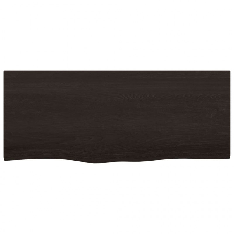 Półka, ciemnobrązowa, 100x40x(2-6) cm, wykończone drewno dębowe