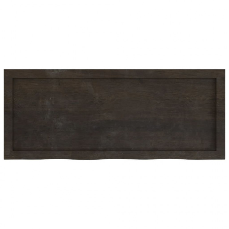 Półka, ciemnobrązowa, 100x40x(2-6) cm, wykończone drewno dębowe