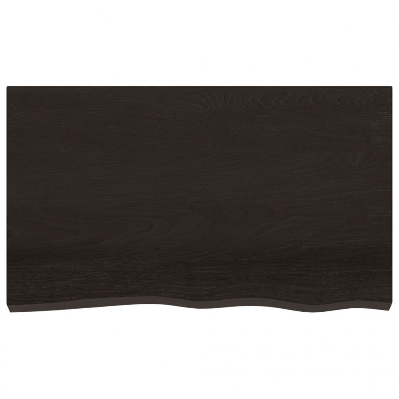 Półka, ciemnobrązowa, 100x60x(2-6) cm, wykończone drewno dębowe