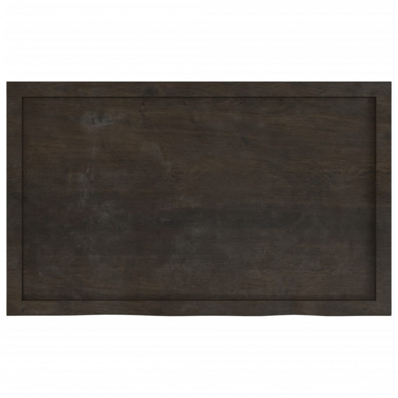 Półka, ciemnobrązowa, 100x60x(2-6) cm, wykończone drewno dębowe