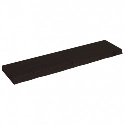 Półka, ciemnobrązowa, 120x30x(2-6) cm, wykończone drewno dębowe