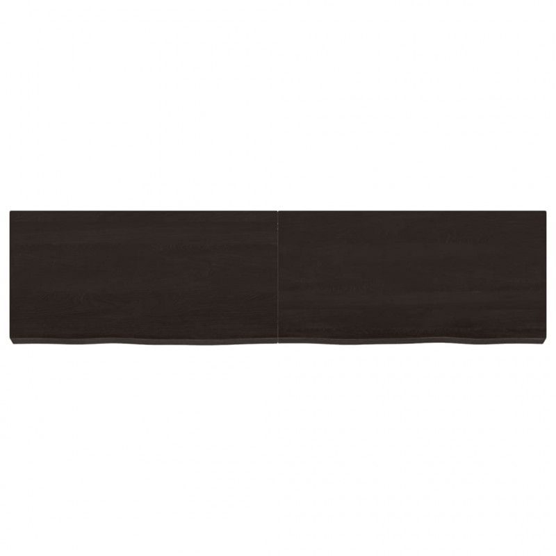 Półka, ciemnobrązowa, 120x30x(2-6) cm, wykończone drewno dębowe