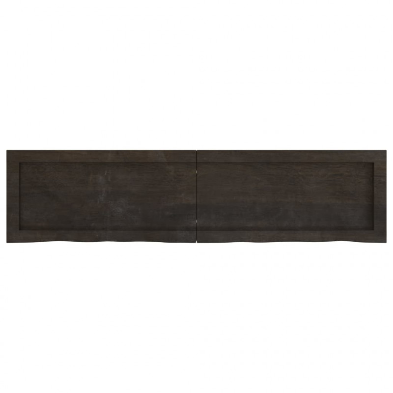 Półka, ciemnobrązowa, 120x30x(2-6) cm, wykończone drewno dębowe