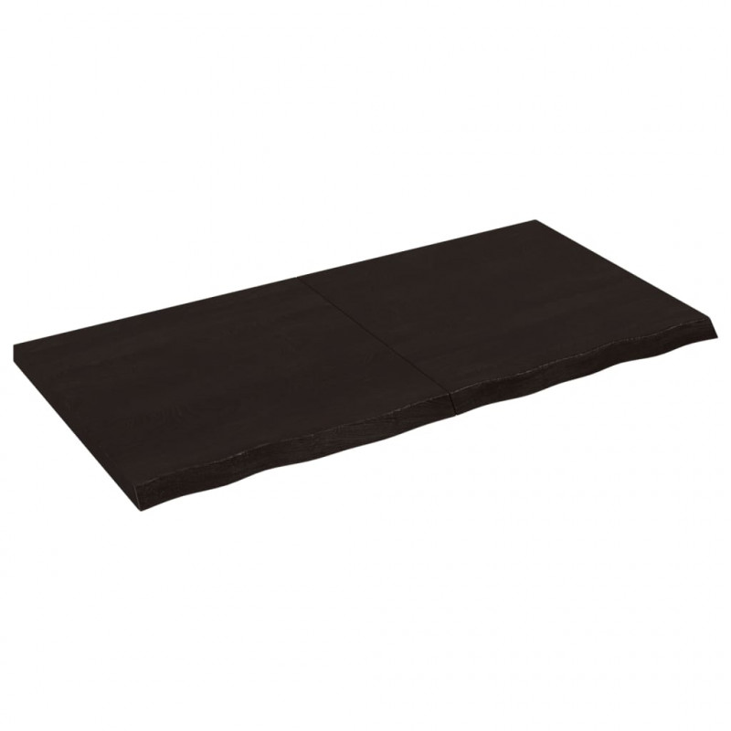 Półka, ciemnobrązowa, 120x60x(2-4) cm, wykończone drewno dębowe
