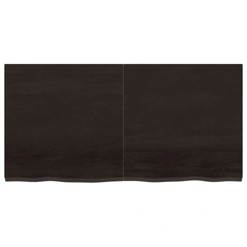 Półka, ciemnobrązowa, 120x60x(2-4) cm, wykończone drewno dębowe