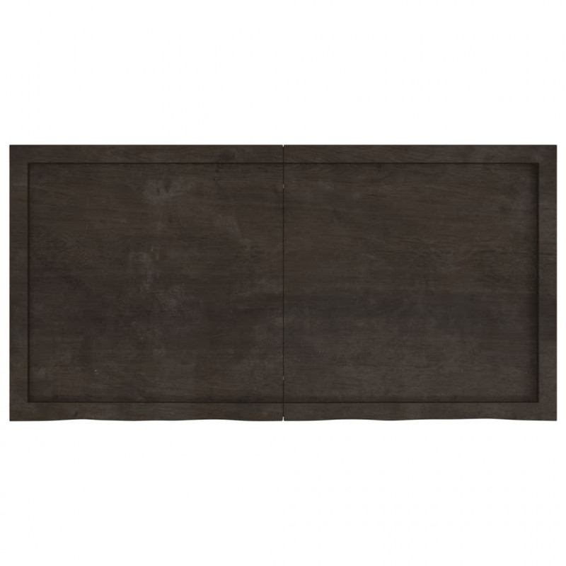 Półka, ciemnobrązowa, 120x60x(2-4) cm, wykończone drewno dębowe