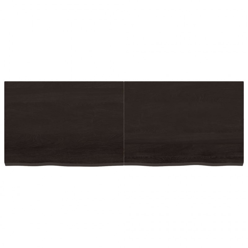 Półka, ciemnobrązowa, 140x50x(2-4) cm, wykończone drewno dębowe