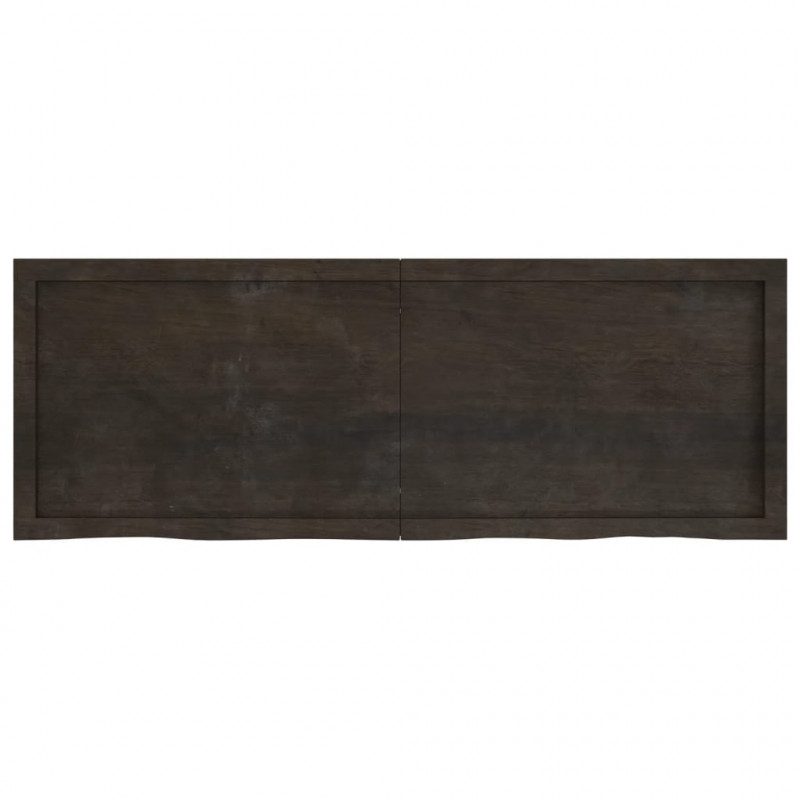 Półka, ciemnobrązowa, 140x50x(2-4) cm, wykończone drewno dębowe