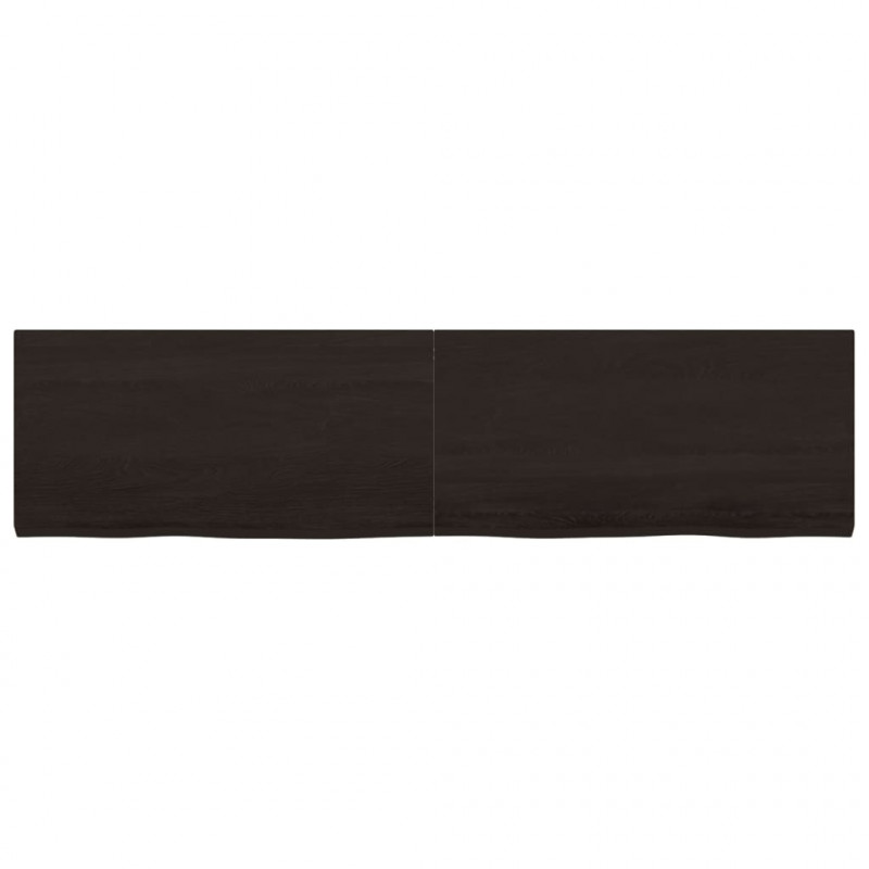 Półka, ciemnobrązowa, 160x40x(2-4) cm, wykończone drewno dębowe
