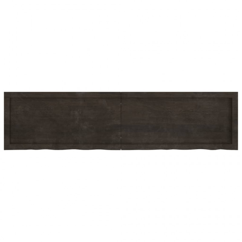 Półka, ciemnobrązowa, 160x40x(2-4) cm, wykończone drewno dębowe