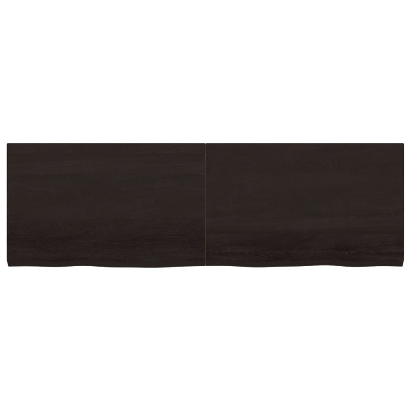 Półka, ciemnobrązowa, 160x50x(2-4) cm, wykończone drewno dębowe