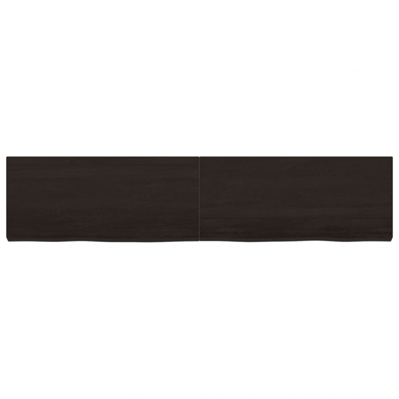 Półka, ciemnobrązowa, 180x40x(2-6) cm, wykończone drewno dębowe