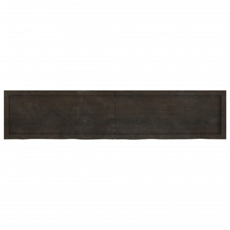 Półka, ciemnobrązowa, 180x40x(2-6) cm, wykończone drewno dębowe