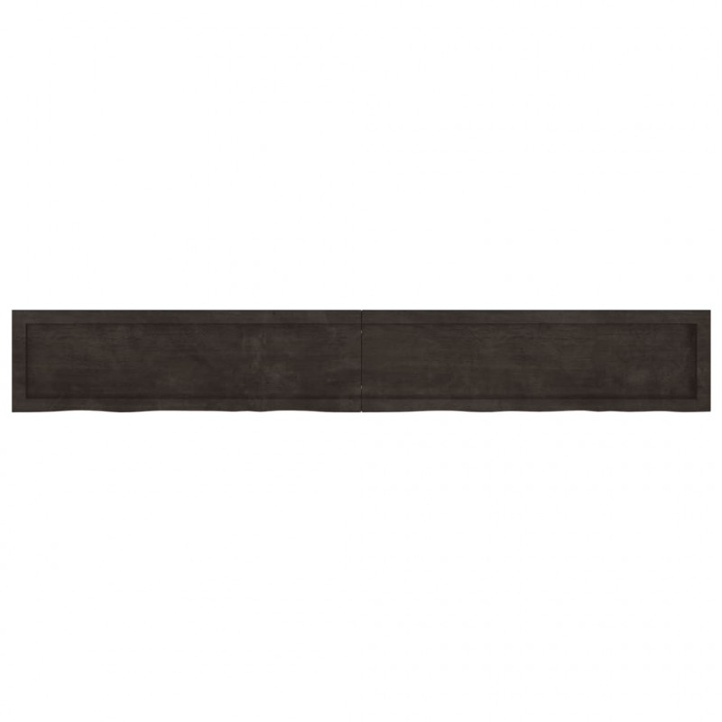 Półka, ciemnobrązowa, 200x30x(2-6) cm, wykończone drewno dębowe