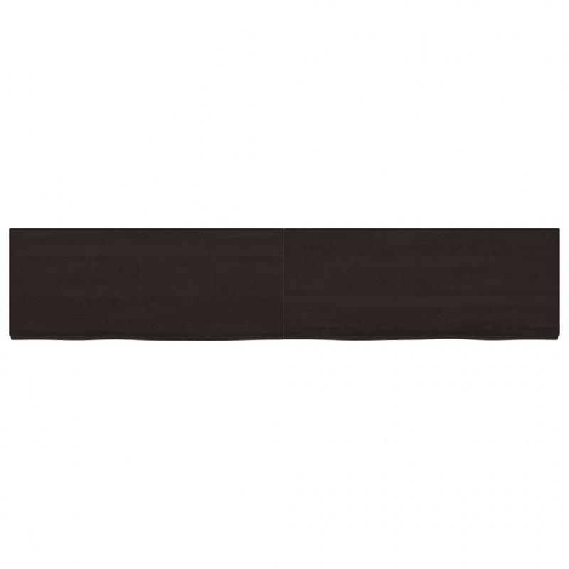 Półka, ciemnobrązowa, 200x40x(2-6) cm, wykończone drewno dębowe