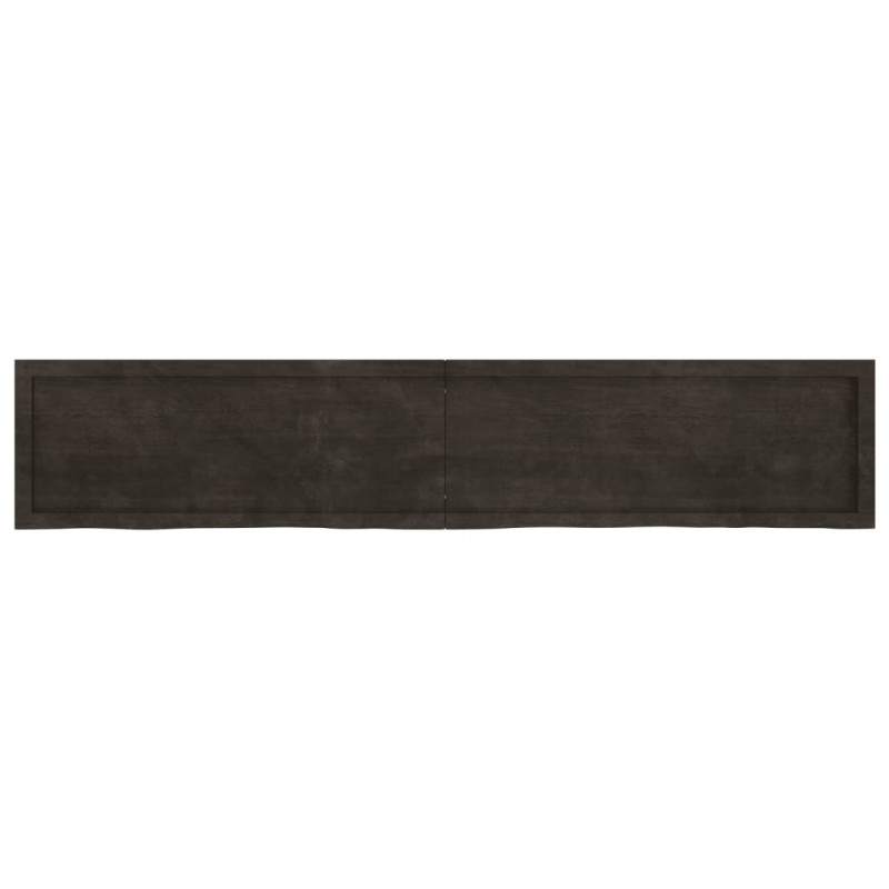 Półka, ciemnobrązowa, 200x40x(2-6) cm, wykończone drewno dębowe