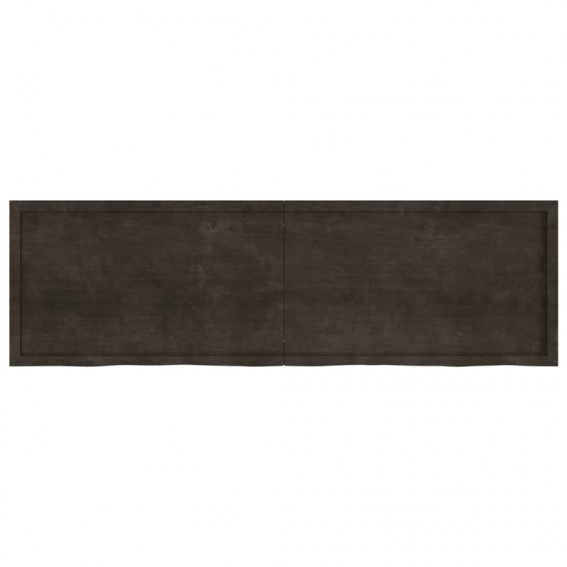 Półka, ciemnobrązowa, 200x60x(2-6) cm, wykończone drewno dębowe