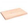 Blat stołu, 60x40x(2-4)cm, surowy, lity dąb naturalną krawędzią