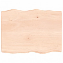 Blat stołu, 80x60x(2-4)cm, surowy, lity dąb naturalną krawędzią