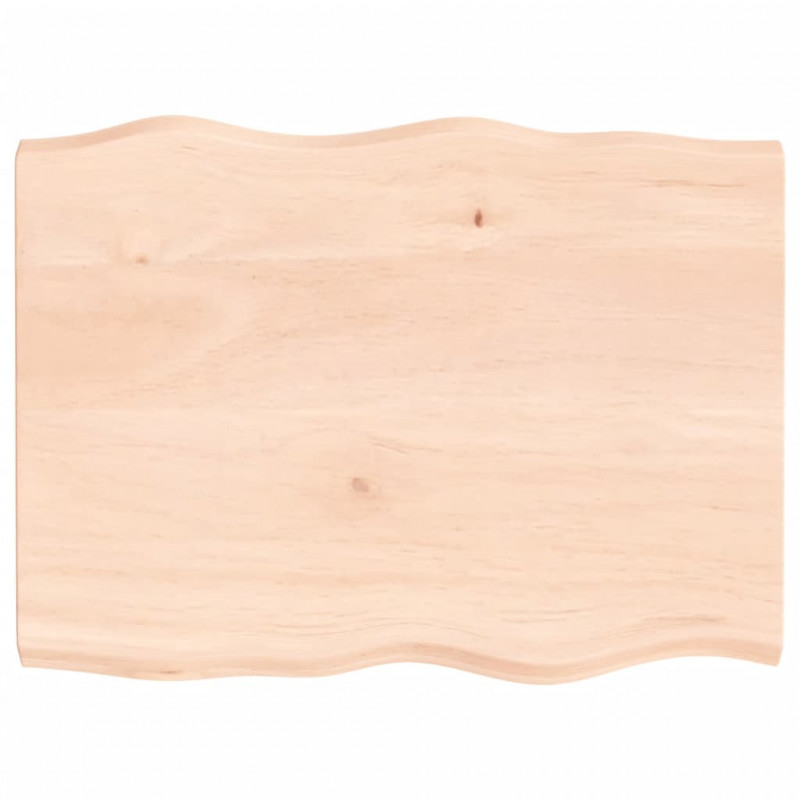 Blat stołu, 80x60x(2-4)cm, surowy, lity dąb naturalną krawędzią