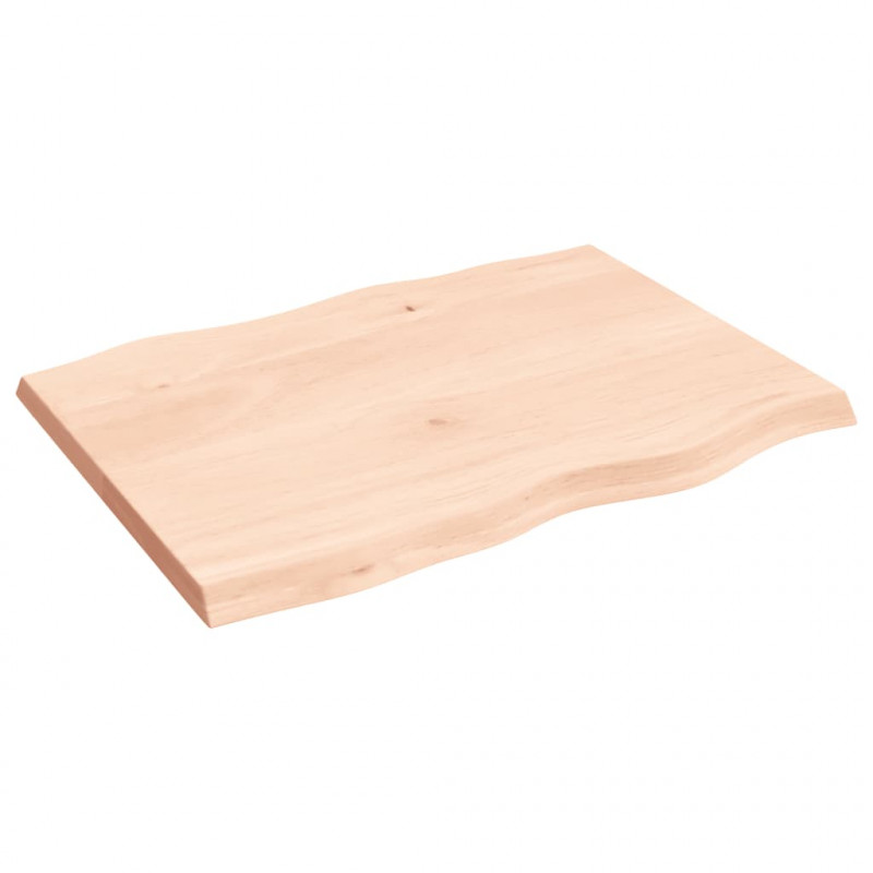 Blat stołu, 80x60x(2-4)cm, surowy, lity dąb naturalną krawędzią