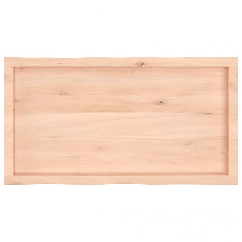 Blat stołu, 100x50x(2-4)cm surowy, lity dąb naturalną krawędzią