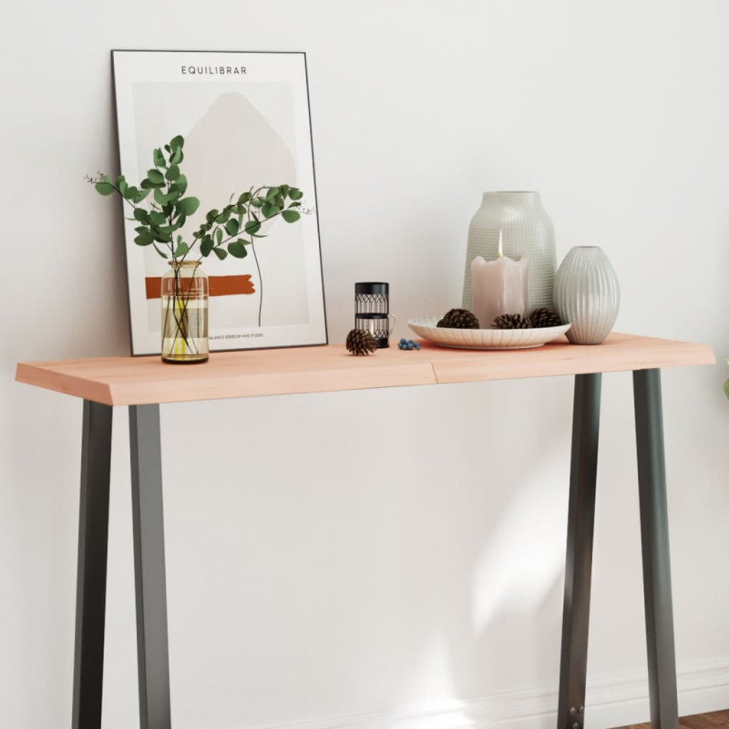 Blat stołu, 120x40x(2-6)cm, surowy lity dąb naturalną krawędzią