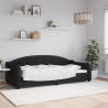 Sofa z funkcją spania, czarna, 90x200 cm, obita tkaniną