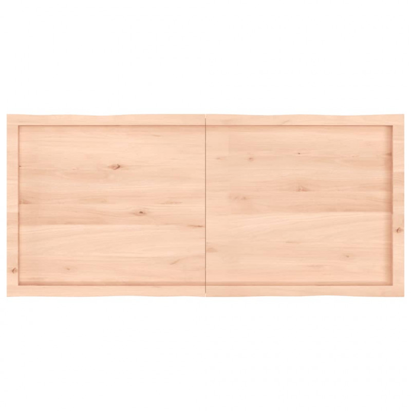 Blat stołu, 140x60x(2-4)cm surowy, lity dąb naturalną krawędzią