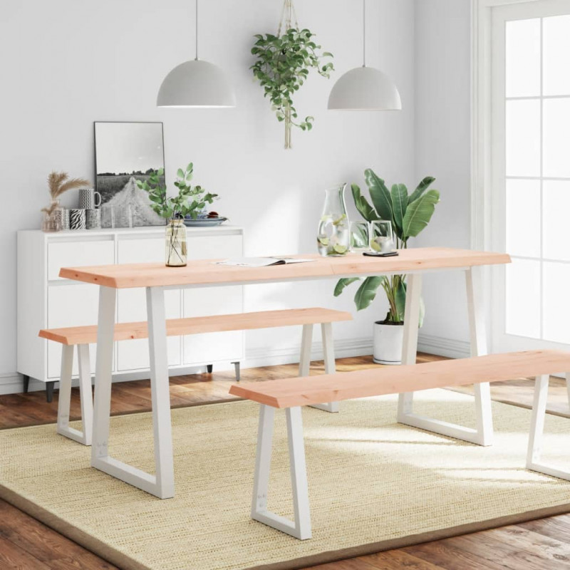 Blat stołu, 180x40x(2-6)cm, surowy lity dąb naturalną krawędzią