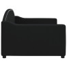 Sofa z funkcją spania, czarna, 90x200 cm, obita tkaniną