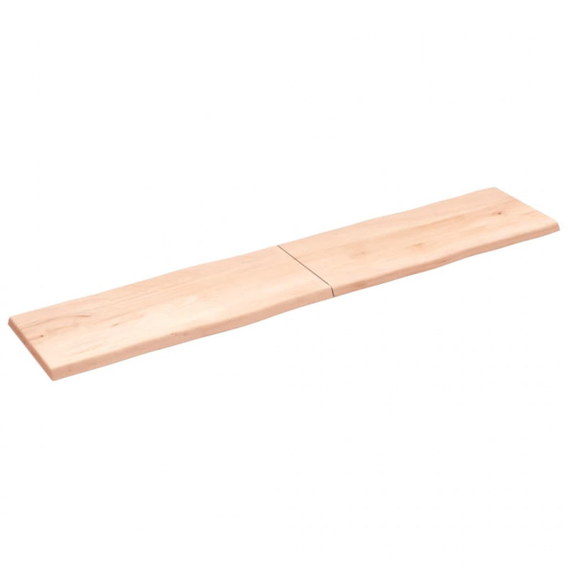 Blat stołu, 200x40x(2-4)cm surowy, lity dąb naturalną krawędzią
