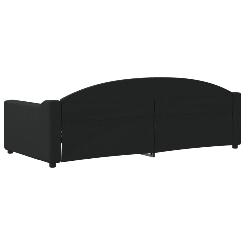 Sofa z funkcją spania, czarna, 90x200 cm, obita tkaniną