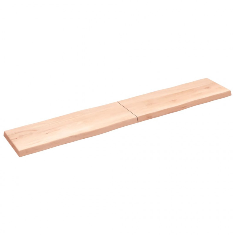 Blat stołu, 220x40x(2-6)cm, surowy lity dąb naturalną krawędzią