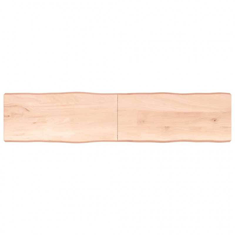 Blat stołu, 220x50x(2-6)cm, surowy lity dąb naturalną krawędzią