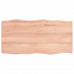 Blat, jasnobrązowy 80x40x(2-6) cm drewno z naturalną krawędzią