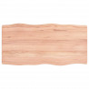 Blat, jasnobrązowy 80x40x(2-6) cm drewno z naturalną krawędzią