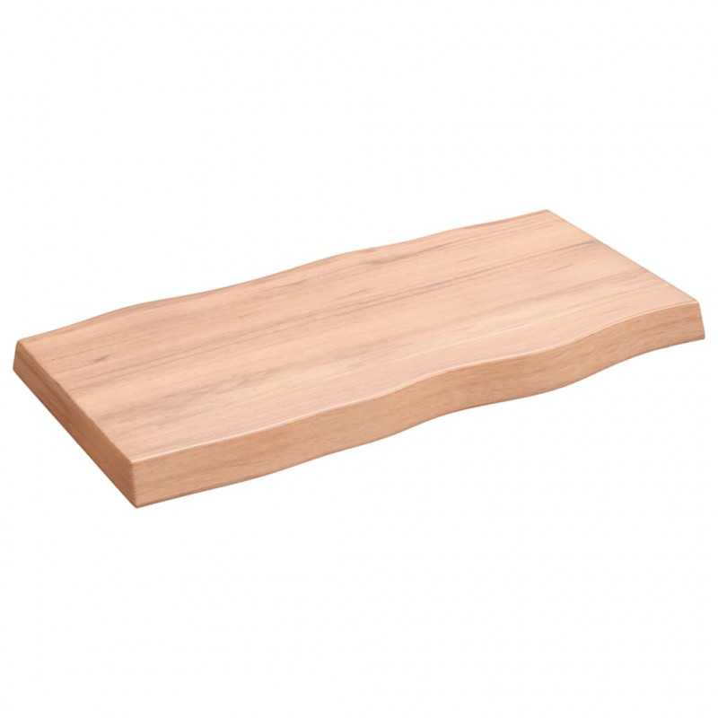 Blat, jasnobrązowy 80x40x(2-6) cm drewno z naturalną krawędzią