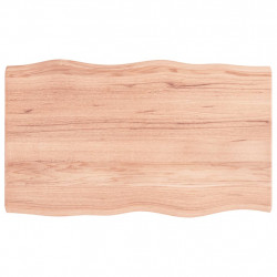 Blat jasnobrązowy 100x60x(2-4) cm drewno z naturalną krawędzią