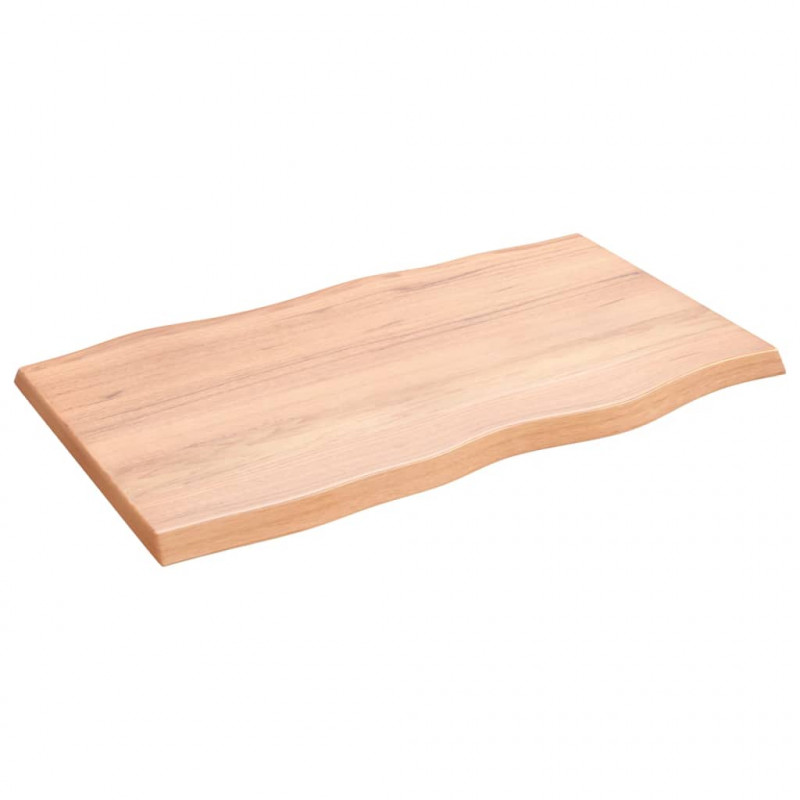 Blat jasnobrązowy 100x60x(2-4) cm drewno z naturalną krawędzią