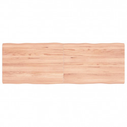Blat jasnobrązowy 120x40x(2-4) cm drewno z naturalną krawędzią