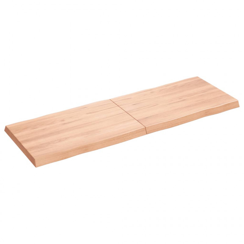 Blat jasnobrązowy 120x40x(2-4) cm drewno z naturalną krawędzią