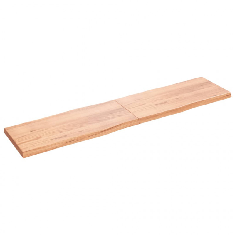 Blat, jasnobrązowy 220x50x(2-6) cm drewno z naturalną krawędzią
