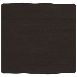 Blat, ciemnobrązowy 40x40x(2-6) cm drewno z naturalną krawędzią